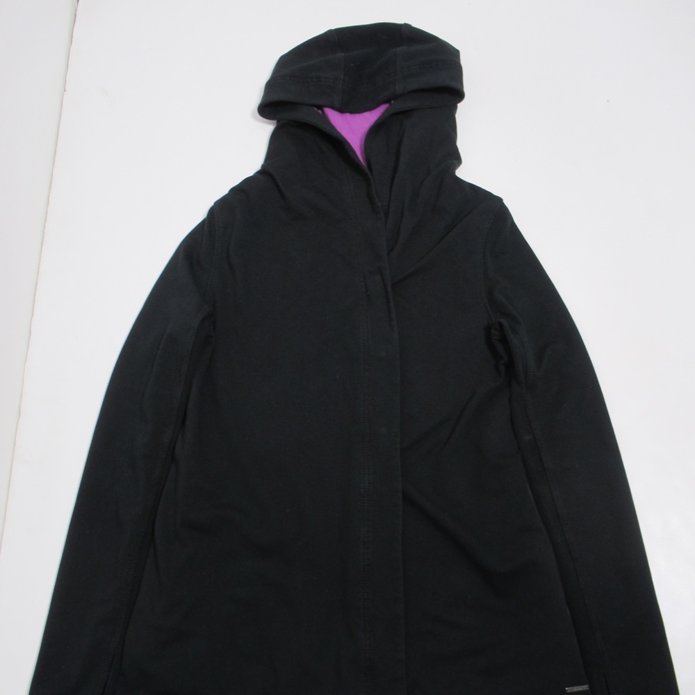 Lululemon Women's Awareness Wrap Cotton French Terry Black BLK/BVDD Size 8